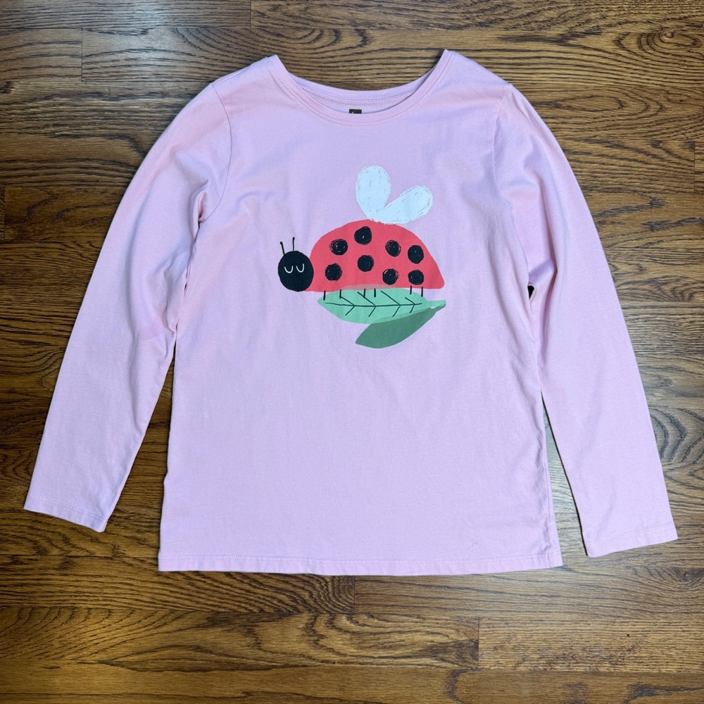 Tea Collection Girls Ladybug Graphic Longsleeve Tee Honeysuckle Rose Pink 12